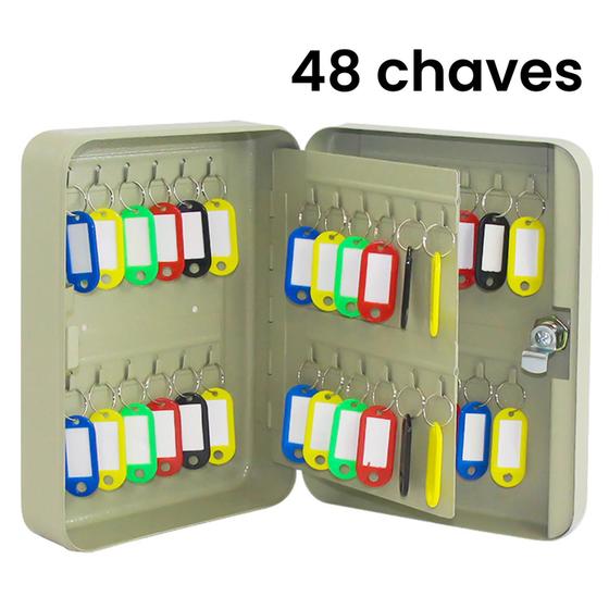 Imagem de Porta Chaves Claviculário Armário De 48 Chaves Com Chaveiro