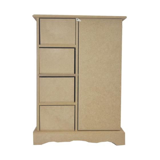 Imagem de Porta Condimento com 4 Gaveta e 1 Porta Divisoria 24cm Mdf Madeira