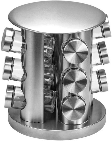 Porta Condimentos Base Giratório Inox 12 Potes - Temperos (821236) Menor preço em Porta Condimentos Base Giratório Inox 12 Potes - Temperos (821236)