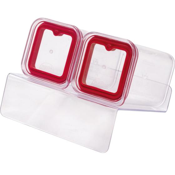 Imagem de Porta Condimentos Cristal Com Base 3 peças  2 Potes 160 ml e Suporte