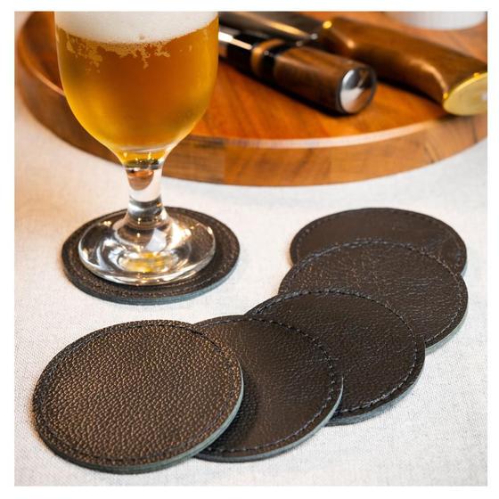 Porta copo de mesa Descanso copo em couro promoção Kit com 6 ...