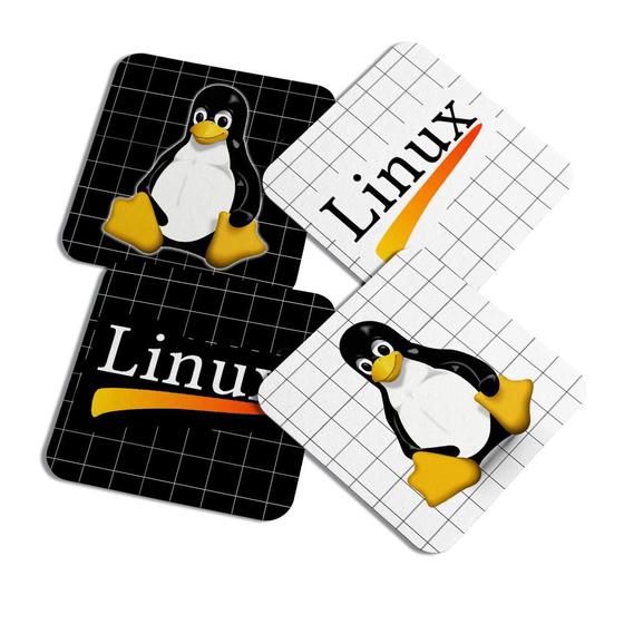 Imagem de Porta copos Geek Linux - Tux Linux - c/ 4pç