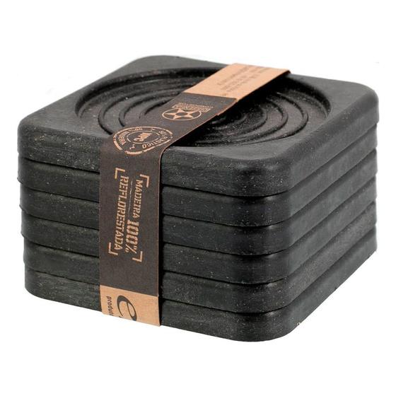 Porta Copos Kit com 6 Peças Evo Preto Menor preço em Porta Copos Kit com 6 Peças Evo Preto