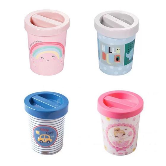 Imagem de Porta Cotonete Decorado Baby Menino e Menina Plasutil