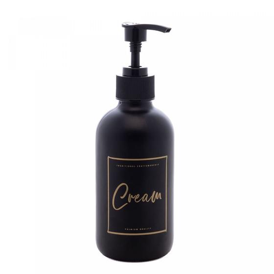 Imagem de Porta Creme Com Pump Lyor Preto De Vidro Fosco 250ml