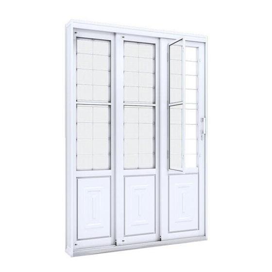Porta de Aço de Correr 213x150 com Grade Quadrada e Postigo Facilita Lucasa Menor preço em Porta de Aço de Correr 213x150 com Grade Quadrada e Postigo Facilita Lucasa