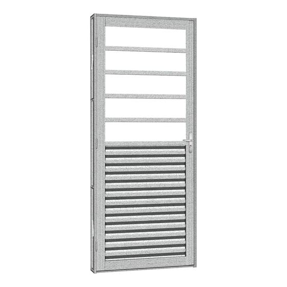 Imagem de Porta de Aço Mista Laminada sem Vidro Silver 81x215 R120 Abertura Direita Prata