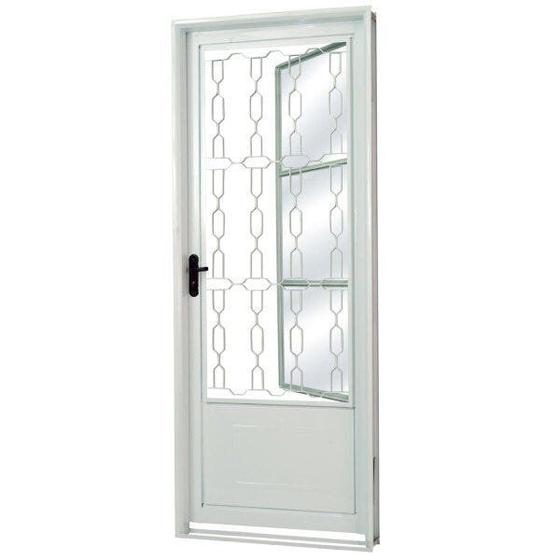 Porta de Aço Postigo 215x85cm com Grade Elo Minas Sul MGM Menor preço em Porta de Aço Postigo 215x85cm com Grade Elo Minas Sul MGM