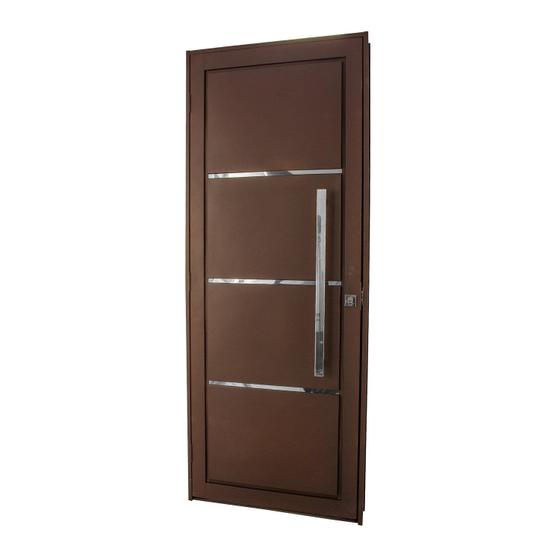 Imagem de Porta de Aço Social 215x84cm com Friso Ideal Crv Esquadrias