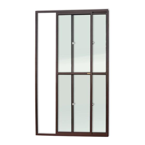 Imagem de Porta de Alumínio Balcão 210x150cm 2 Folhas com Vidro Liso Corten Super Brimak