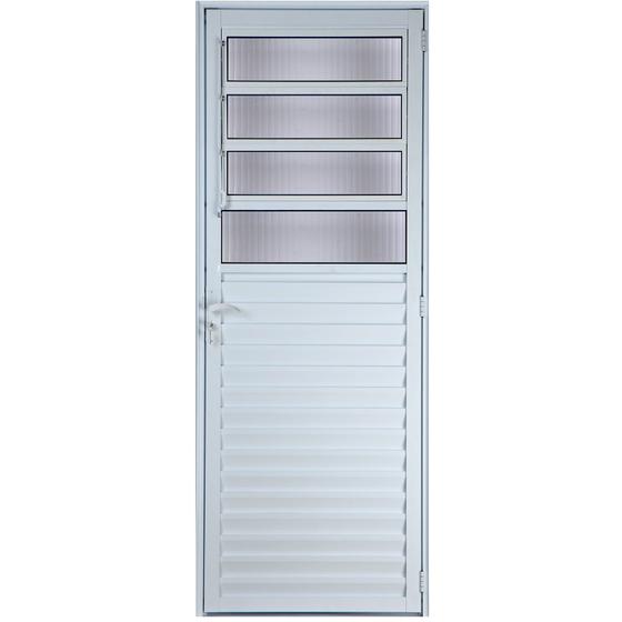Imagem de Porta De Alumínio Basculante 2,10 X 0,70  Esquerda Linha All Modular Cor Branco
