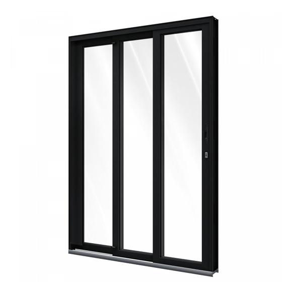 Imagem de Porta de Alumínio de Correr 215x150cm 3 Folhas com Vidro Liso Lucasa Alumínio