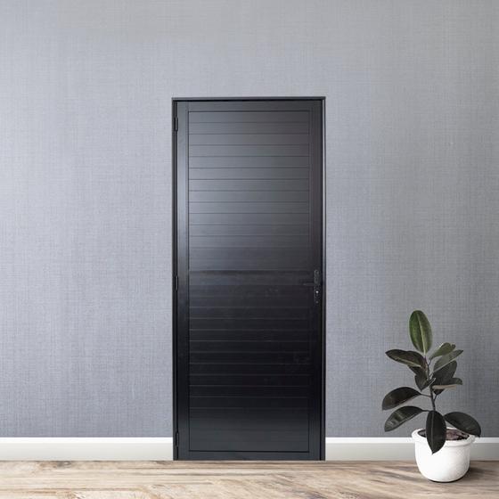 Imagem de Porta de Aluminio Lambri 210x80cm Linha Premium Lux-esquadrias Preto