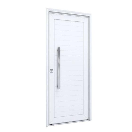 Porta de Alumínio Lambri 215x105cm com Puxador Lucasa Alumínios Menor preço em Porta de Alumínio Lambri 215x105cm com Puxador Lucasa Alumínios
