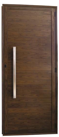 Imagem de Porta De Alumínio Lambril Com Puxador 2,10 X 0,90  Direita Linha All Soft Cor Amadeirada