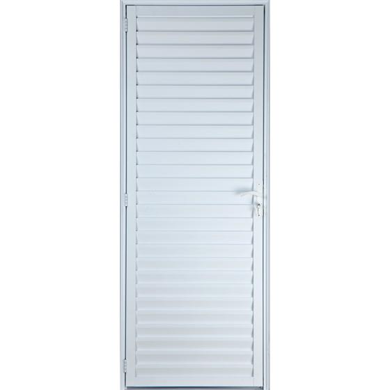Imagem de Porta De Alumínio Palheta 2,10 X 0,80 Esquerda Linha All Soft Cor Branco