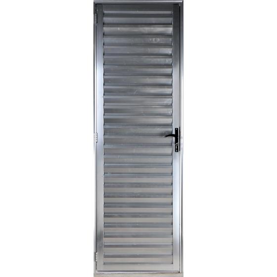 Imagem de Porta De Alumínio Palheta Ventilada 2,10 X 0,60 Direita Linha All Soft Cor Brilhante