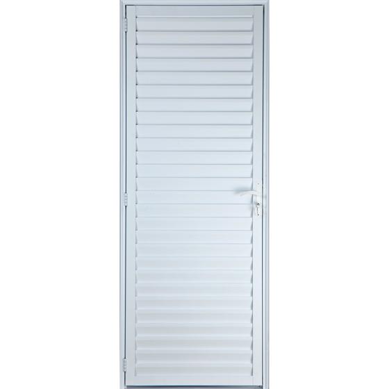 Imagem de Porta De Alumínio Palheta Ventilada 2,10 X 0,80 Esquerda Linha All Soft Cor Branco