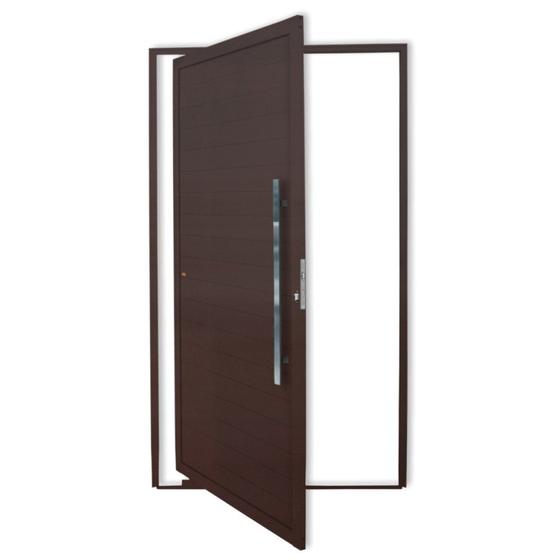 Imagem de Porta de Alumínio Pivotante Lambril 210x100cm com Puxador Corten Super Brimak