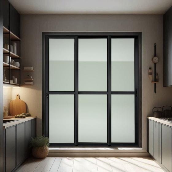 Imagem de Porta de Correr 3 Folhas Moveis Sequenciais 210 X 200 Elite com Fechadura Tetra Vidro Liso