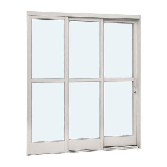 Imagem de Porta de Correr com Divisão Central em Aço 217 x 200 x 14 cm 3 Folhas Direita Pratika Sasazaki