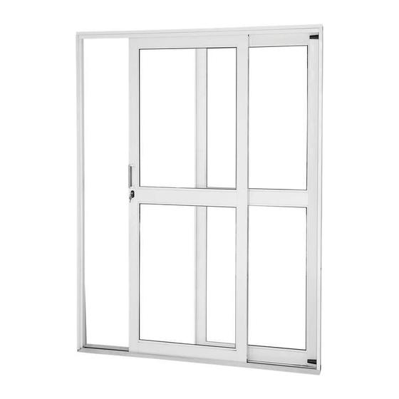 Imagem de Porta de Correr em Aço Branco 215x160x12 cm 2 Folhas Esquerda VL Ideal CRV