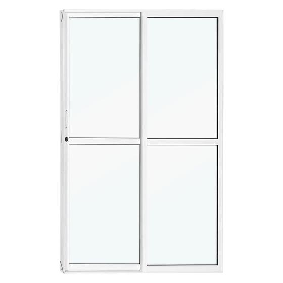 Imagem de Porta de Correr em Alumínio Branco 210x120x10 cm 2 Folhas Esquerda VL Nobre CRV