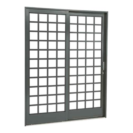 Porta de Correr Quadriculada em Aço 217 x 160 x 12 cm 2 Folhas Direita Belfort Sasazaki Menor preço em Porta de Correr Quadriculada em Aço 217 x 160 x 12 cm 2 Folhas Direita Belfort Sasazaki
