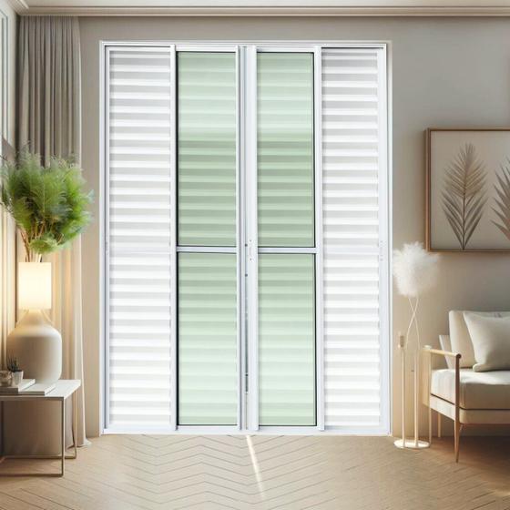 Imagem de Porta de Correr Venez. 6 Folhas Moveis 210 X 240 Elite com Fecho Automático Vidro Liso