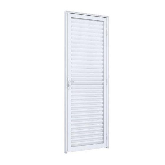 Imagem de Porta de Giro Alumínio Laminada Ventilada Ideale 215cmx85cmx4,5cm Lucasa