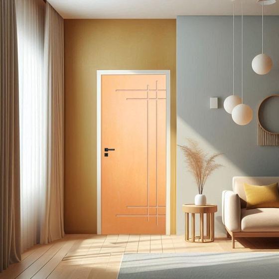 Imagem de Porta de Madeira Bondoor 210x72cm Friso 15 Jb Portas Angelim