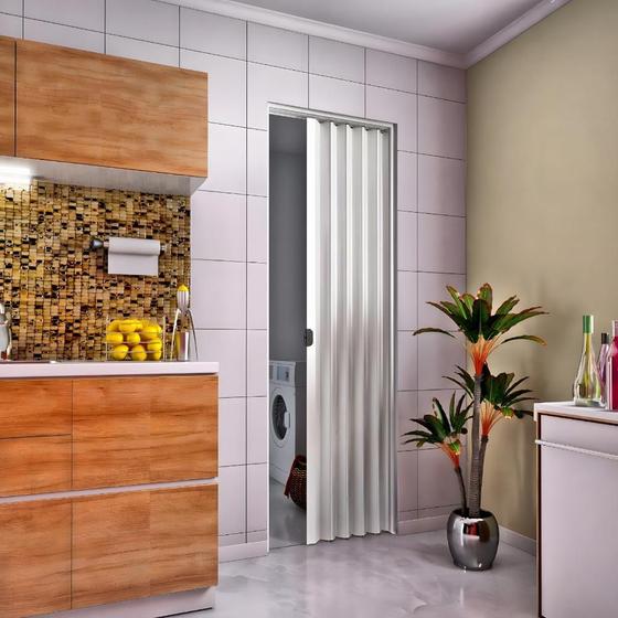 Porta de Pvc Sanfonada 210 X 80 Cm Branca Plasbil Menor preço em Porta de Pvc Sanfonada 210 X 80 Cm Branca Plasbil
