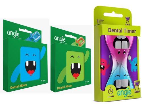 Imagem de Porta Dentes Infantil Kit Com 2 + Ampulheta Dental Timer