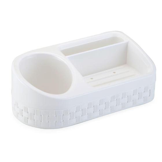 Imagem de Porta Detergente com Base Rattan de Plástico Resistente para Organização de Pia Cozinha Nitronplast