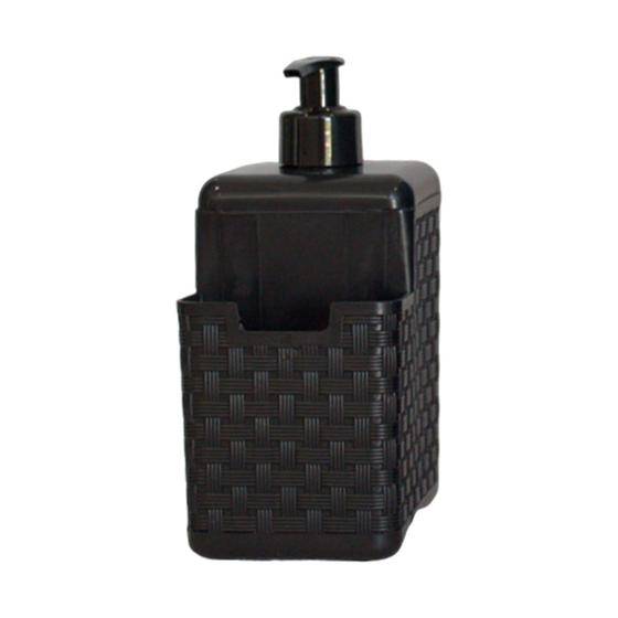 Imagem de Porta Detergente com Dosador 600 ml Com Suporte Para Esponja Rattan