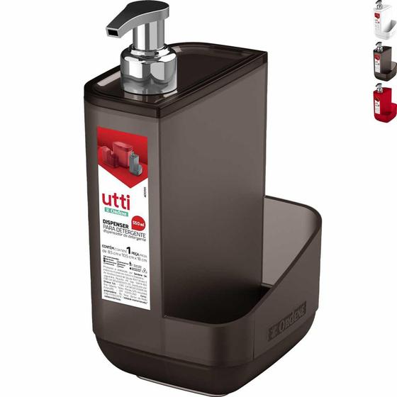Imagem de Porta Detergente Dispenser 550ml E Compartimento P/ Esponja Bucha Pia de Cozinha - Ordene