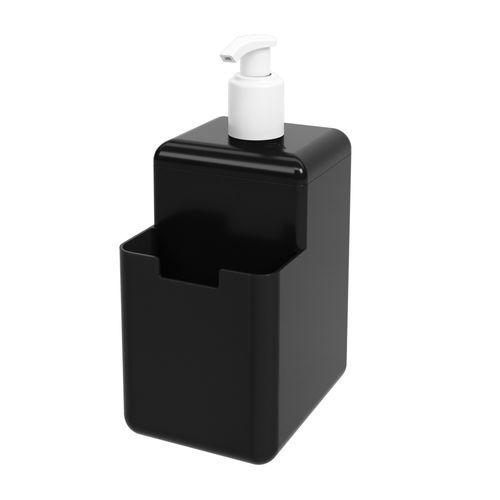 Imagem de Porta Detergente Dispenser com Suporte para Bucha 500ml Preto