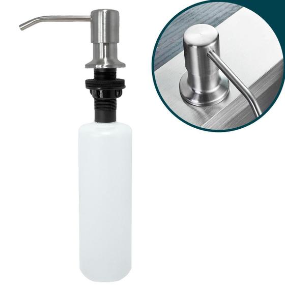 Imagem de Porta Detergente Dispenser De Embutir Inox Escovado 500Ml