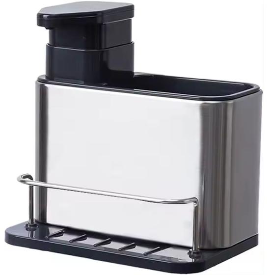 Imagem de Porta Detergente Dispenser Sabão Liquido Esponja Bucha Inox