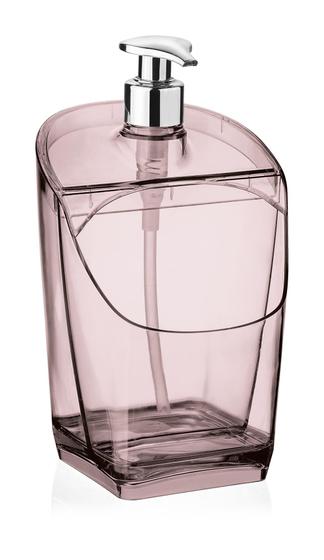 Imagem de Porta Detergente e esponja 500ml Com Suporte Para Esponja Plástico Acrílico Uz - Rosê