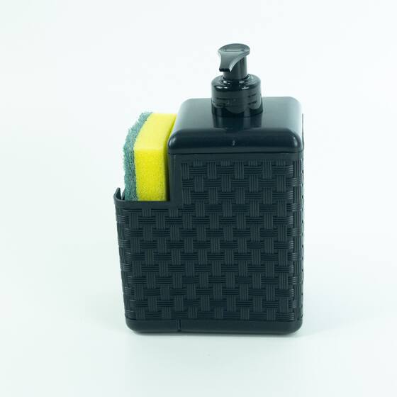 Porta Detergente e Esponja Com Bico Dosador Rattan Preto 25775 Arqplast ...