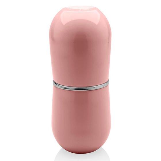 Imagem de Porta escova CROMO belly com tampa Rosa quartzo OU PEB724RSQF