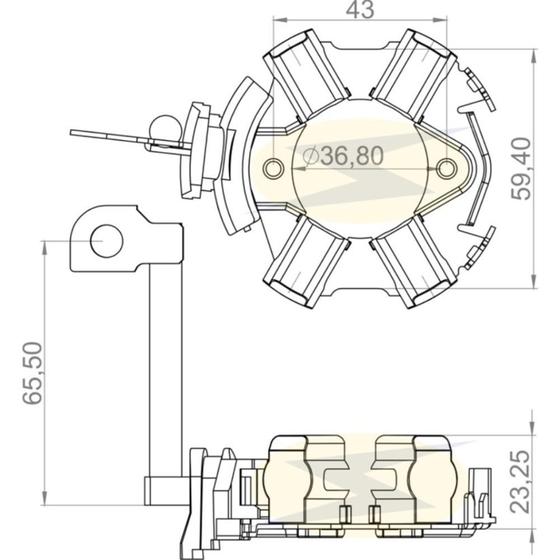 Imagem de Porta escova do motor de partida Mercedes L 1114 1986 a 1989