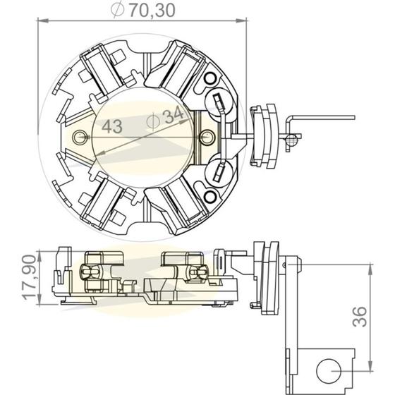 Imagem de Porta escova do motor de partida Peugeot 405 1992 a 2000