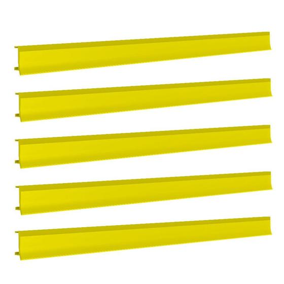 Imagem de Porta Etiqueta Bandeja Gondola Fit 90 Cm Amarelo Kit Com 5