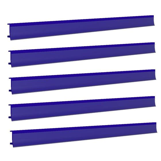 Imagem de Porta Etiqueta Bandeja Gondola Fit 90 Cm Azul Kit Com 5