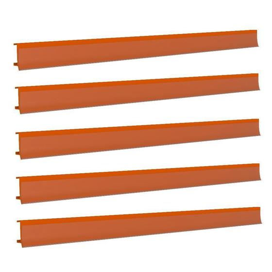 Imagem de Porta Etiqueta Bandeja Gondola Fit 90 Cm Laranja Kit Com 5