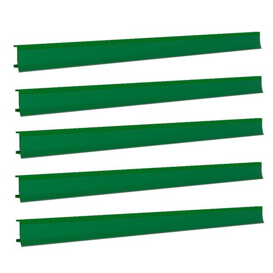 Imagem de Porta Etiqueta Bandeja Gondola Fit 90 Cm Verde Kit Com 10