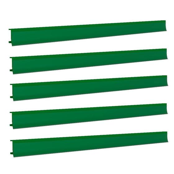 Imagem de Porta Etiqueta Bandeja Gondola Fit 90 Cm Verde Kit Com 15