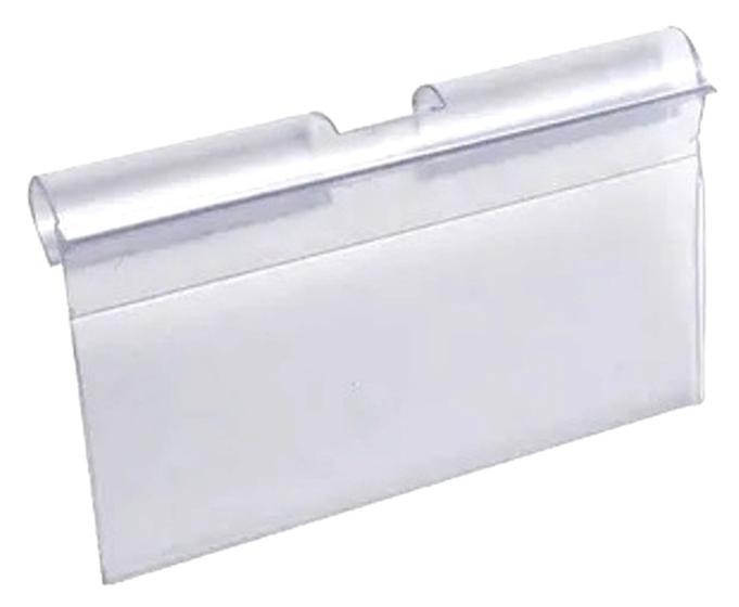 Imagem de Porta etiqueta de Preço em PVC Cristal  500 Peças  75 x 45 mm display gancho suporte